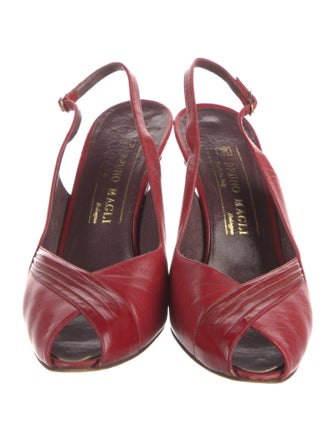 Bruno Magli Leather Printed Slingback Sandals