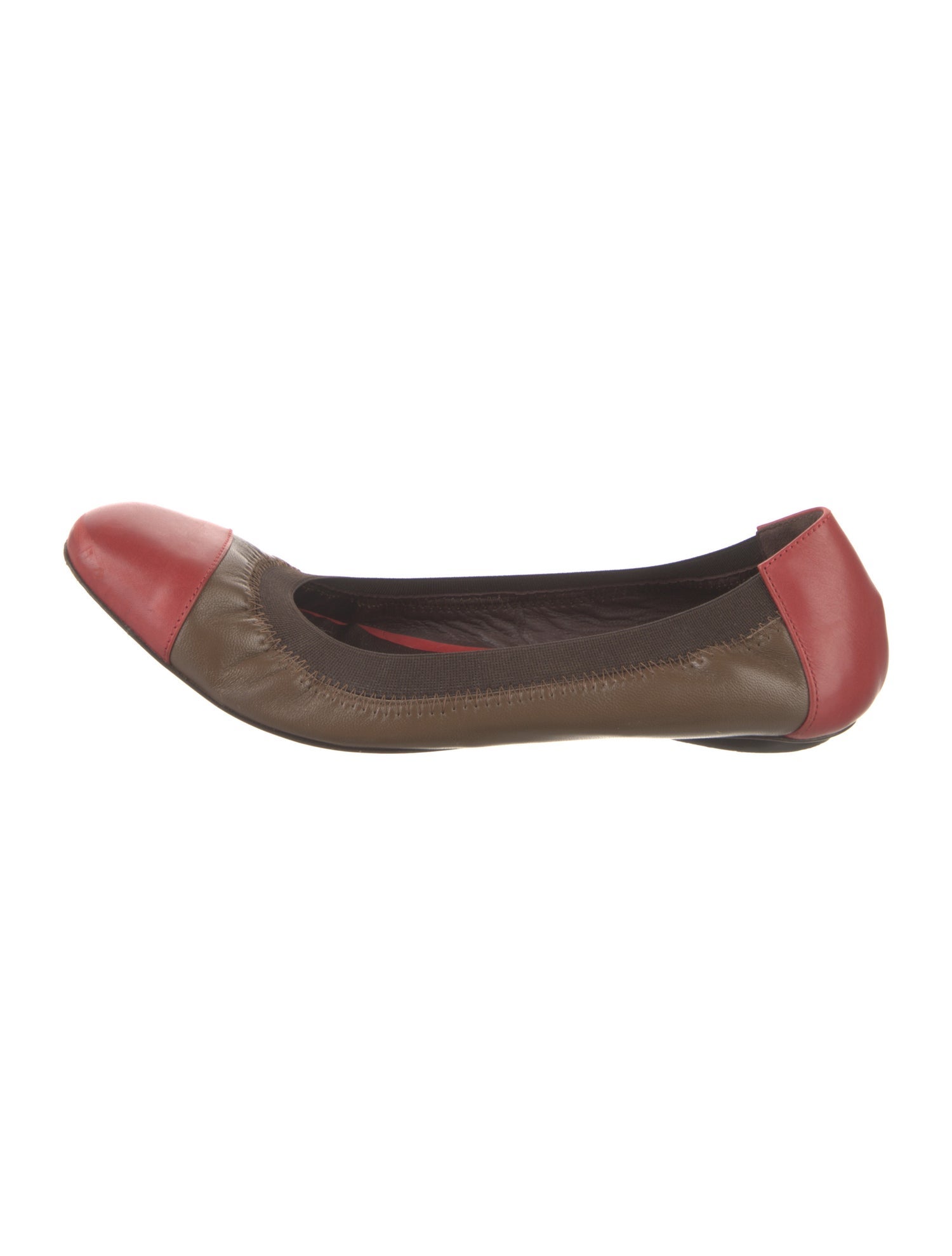 Bruno Magli Leather Colorblock Pattern Ballet Flats