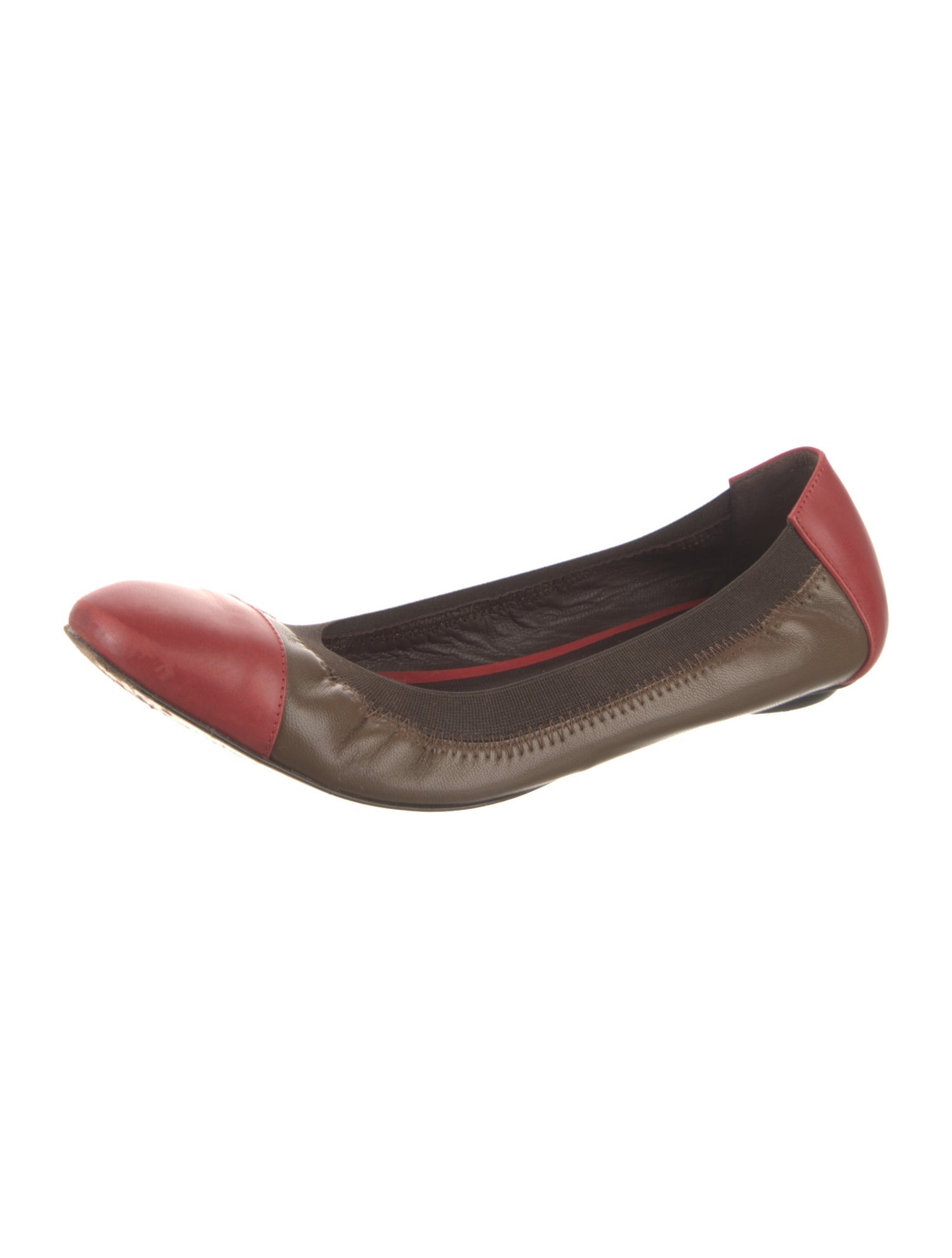 Bruno Magli Leather Colorblock Pattern Ballet Flats