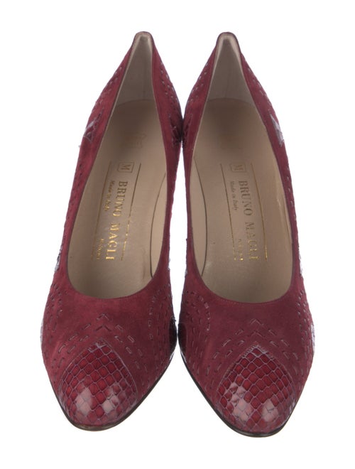 Bruno Magli Suede Leather Trim Embellishment Pumps
