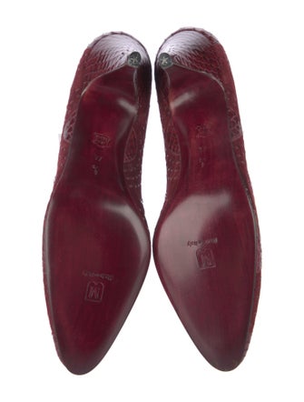 Bruno Magli Suede Leather Trim Embellishment Pumps