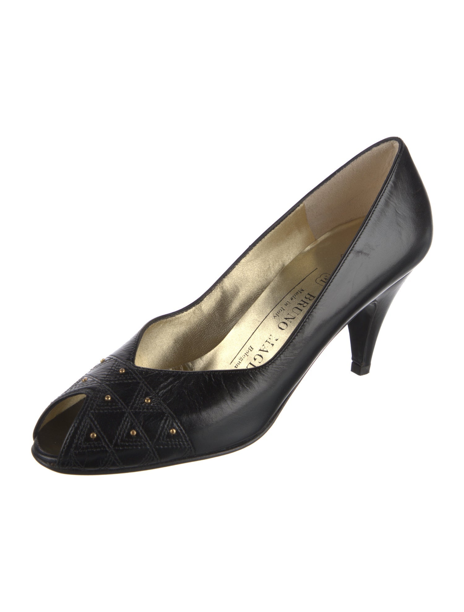 Bruno Magli Leather Bow Accents Pumps