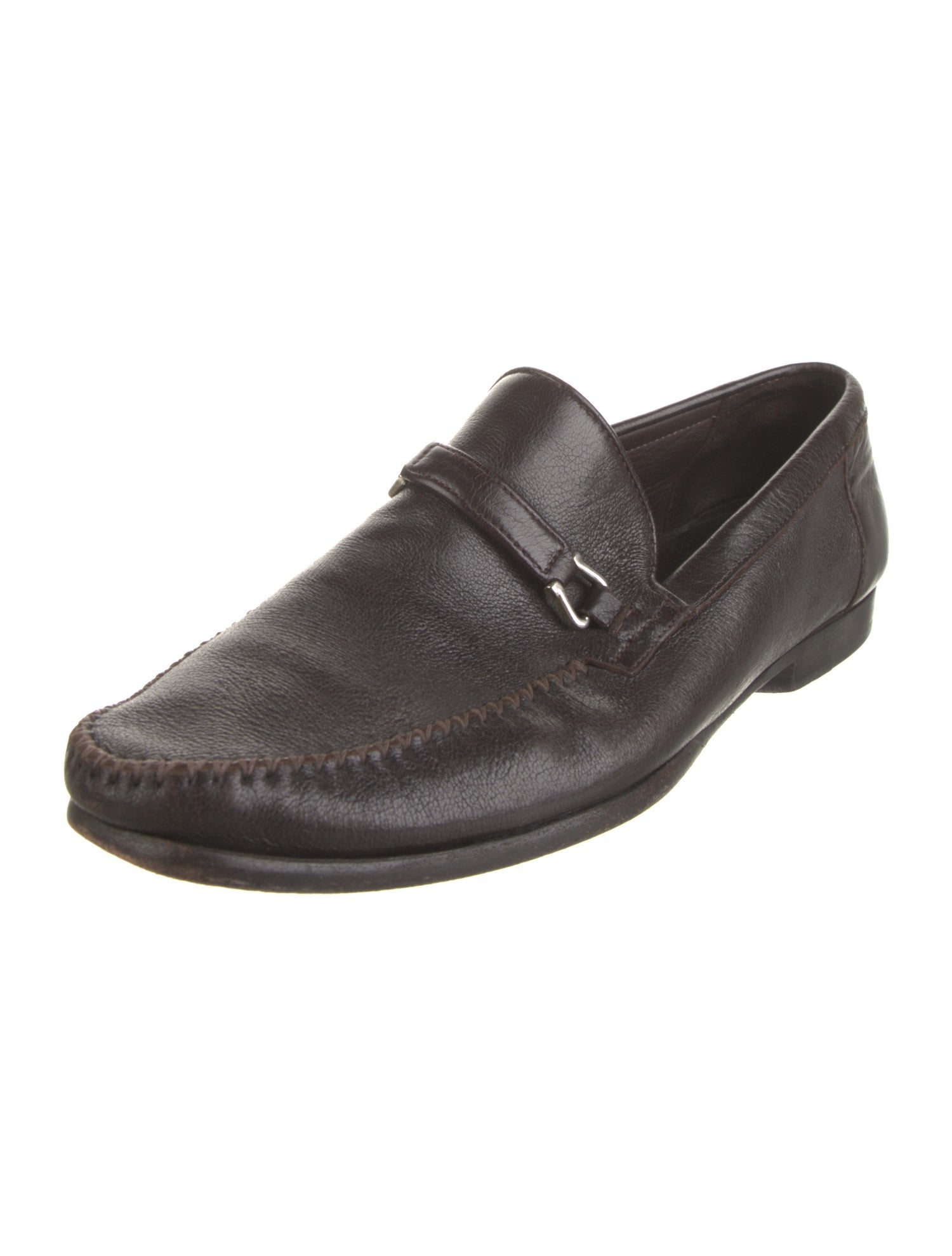 Bruno Magli Chain-Link Accent Leather Loafers