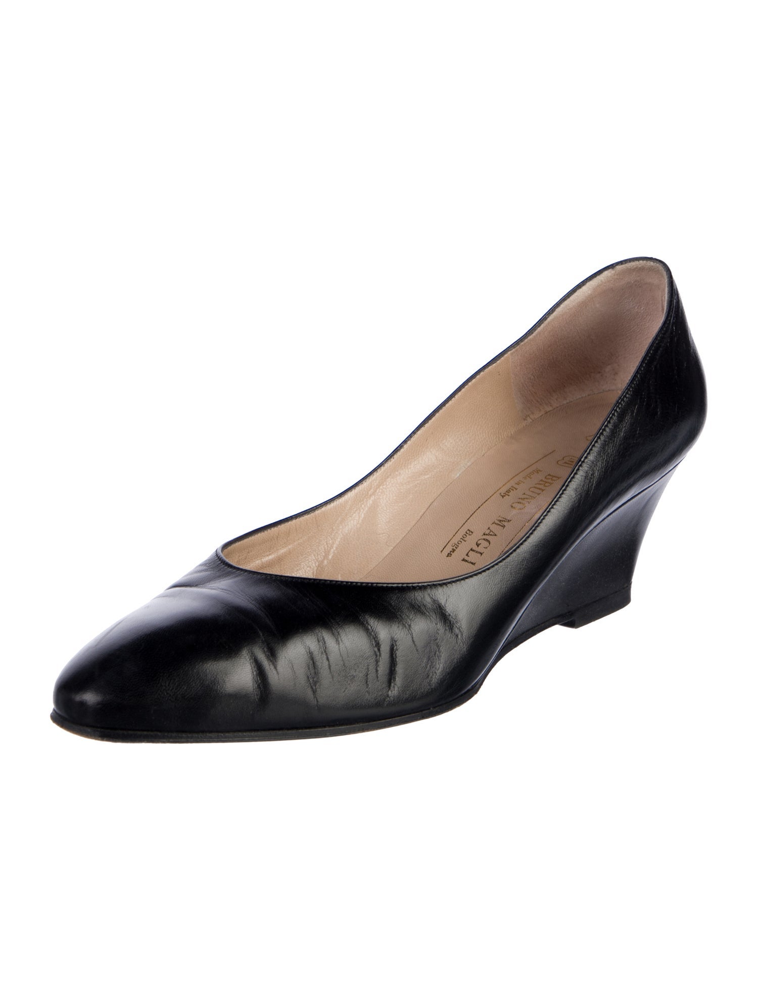 Bruno Magli Leather Bow Accents Pumps