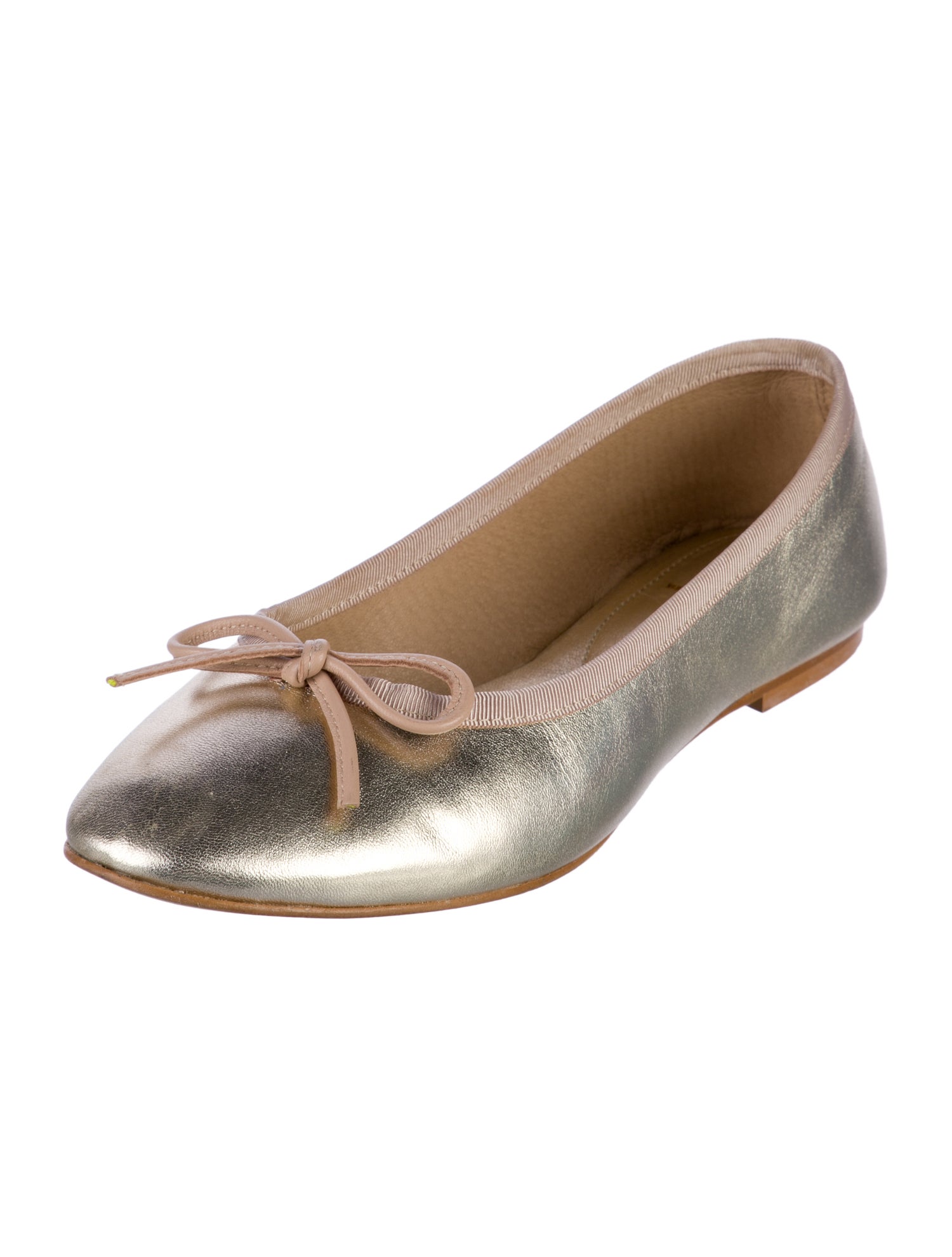 Bruno Magli Leather Bow Accents Ballet Flats