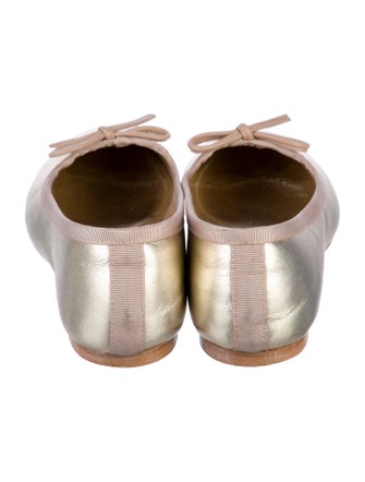 Bruno Magli Leather Bow Accents Ballet Flats