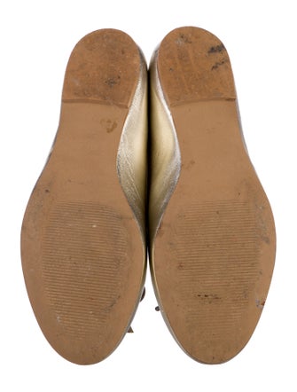 Bruno Magli Leather Bow Accents Ballet Flats