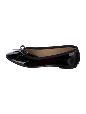 Bruno Magli Patent Leather Bow Accents Ballet Flats
