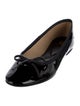 Bruno Magli Patent Leather Bow Accents Ballet Flats