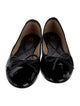Bruno Magli Patent Leather Bow Accents Ballet Flats