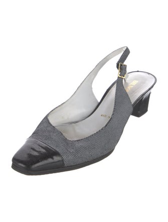 Bruno Magli Leather Polka Dot Print Slingback Pumps