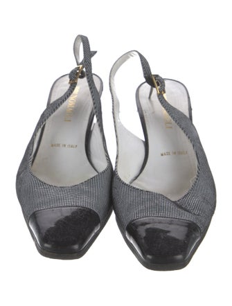 Bruno Magli Leather Polka Dot Print Slingback Pumps