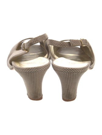 Bruno Magli Leather Animal Print Slingback Pumps