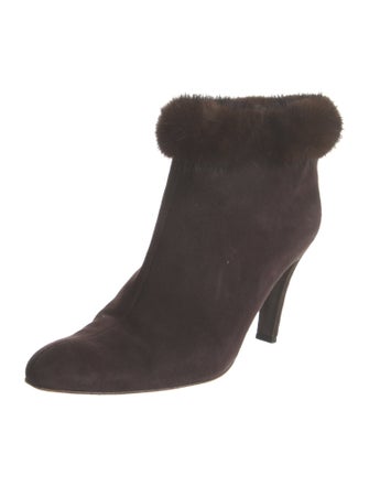 Bruno Magli Suede Faux Fur Trim Boots