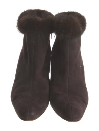 Bruno Magli Suede Faux Fur Trim Boots