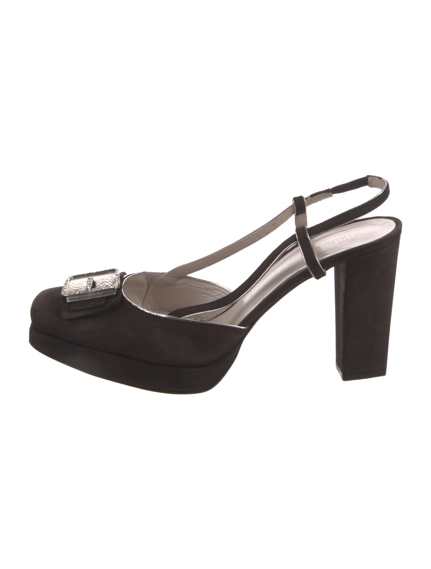 Bruno Magli Suede Crystal Embellishments Slingback Pumps