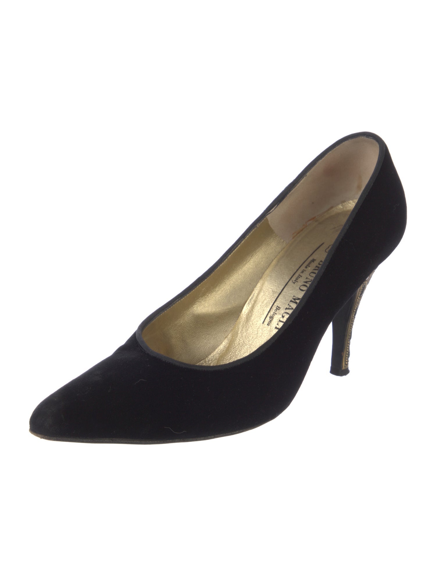 Bruno Magli Velvet Beaded Accents Pumps