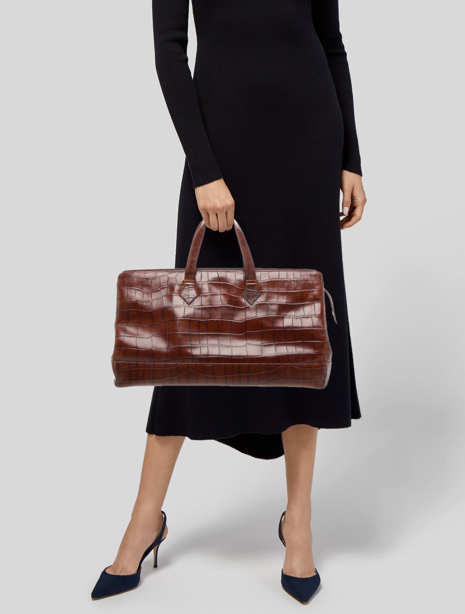 Bruno Magli Embossed Leather Top Handle Bag