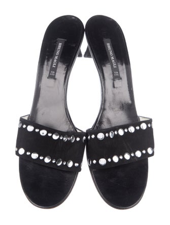 Bruno Magli Suede Studded Accents Slides