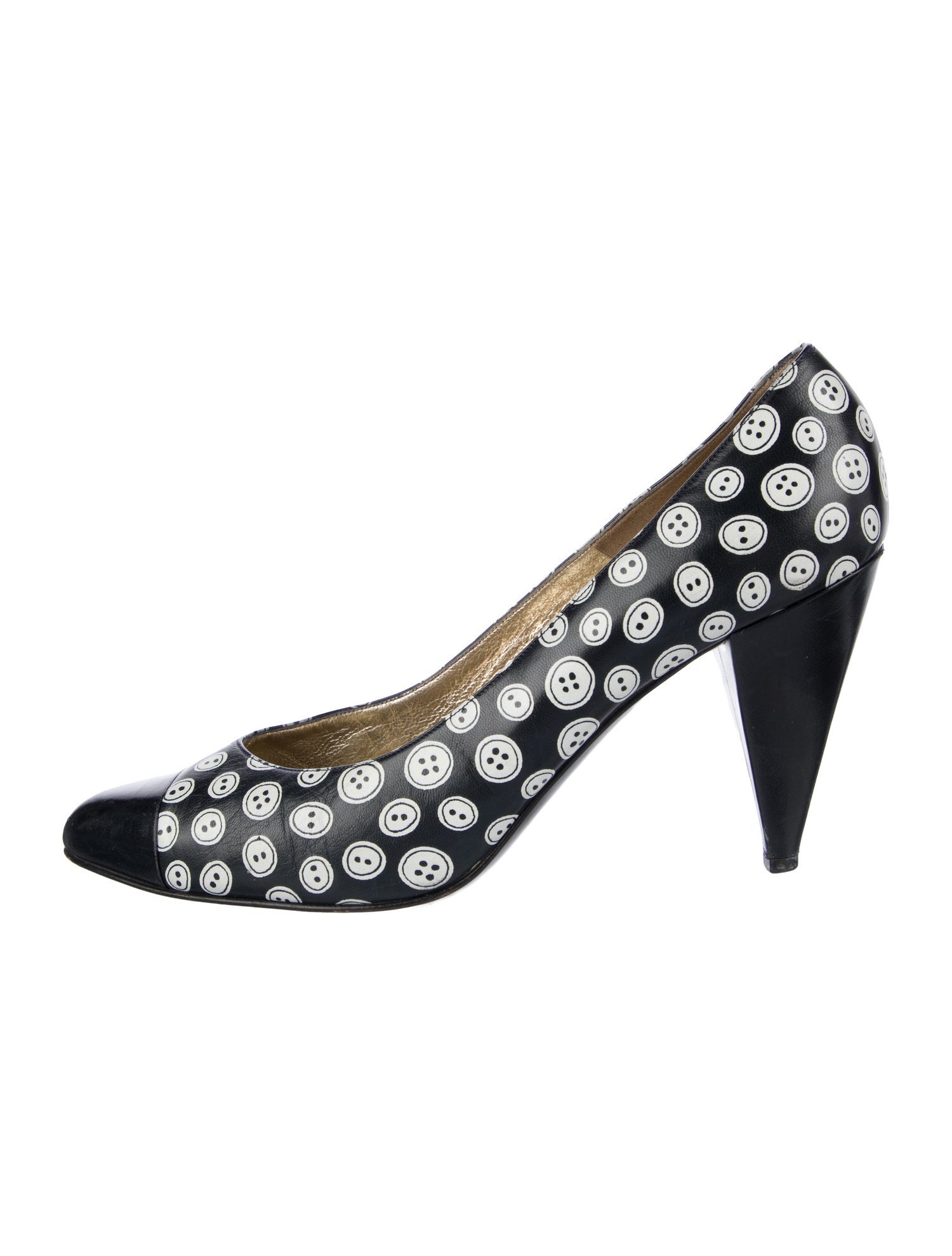 Bruno Magli Leather Floral Print Pumps