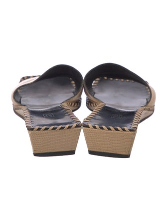 Bruno Magli Leather Whipstitch Trim Slides