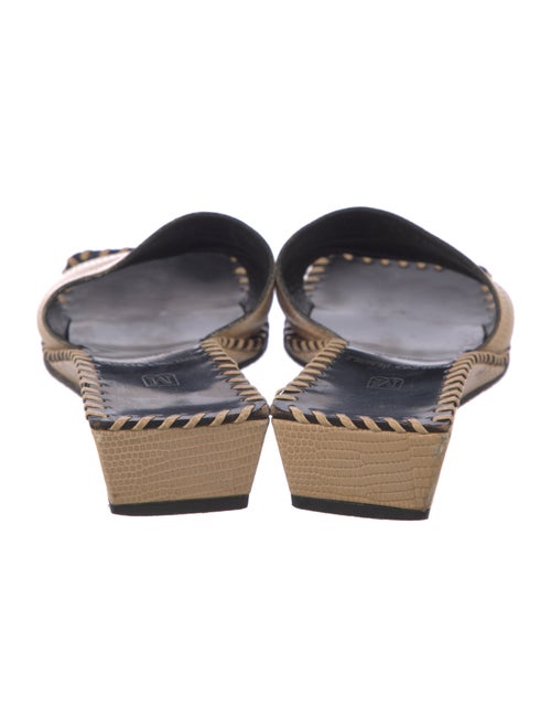 Bruno Magli Leather Whipstitch Trim Slides