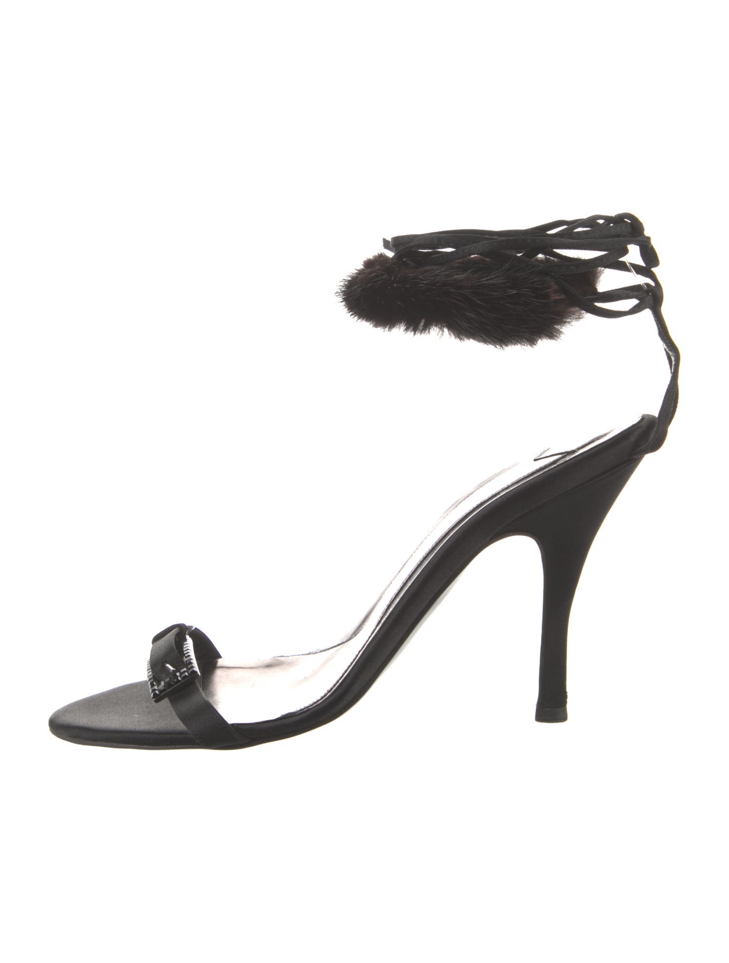 Bruno Magli Satin Crystal Embellishments Sandals