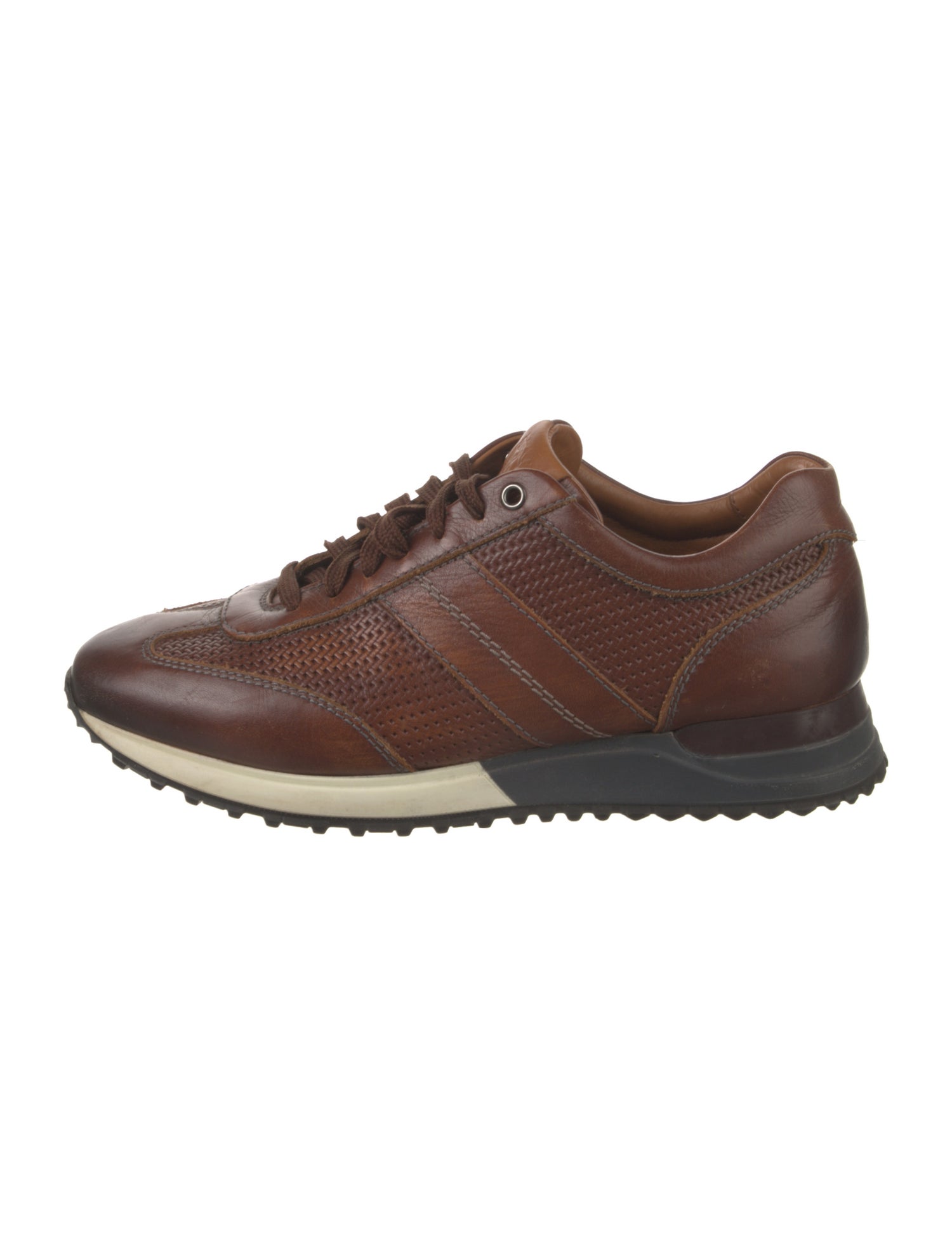 Bruno Magli Leather Colorblock Pattern Athletic Sneakers