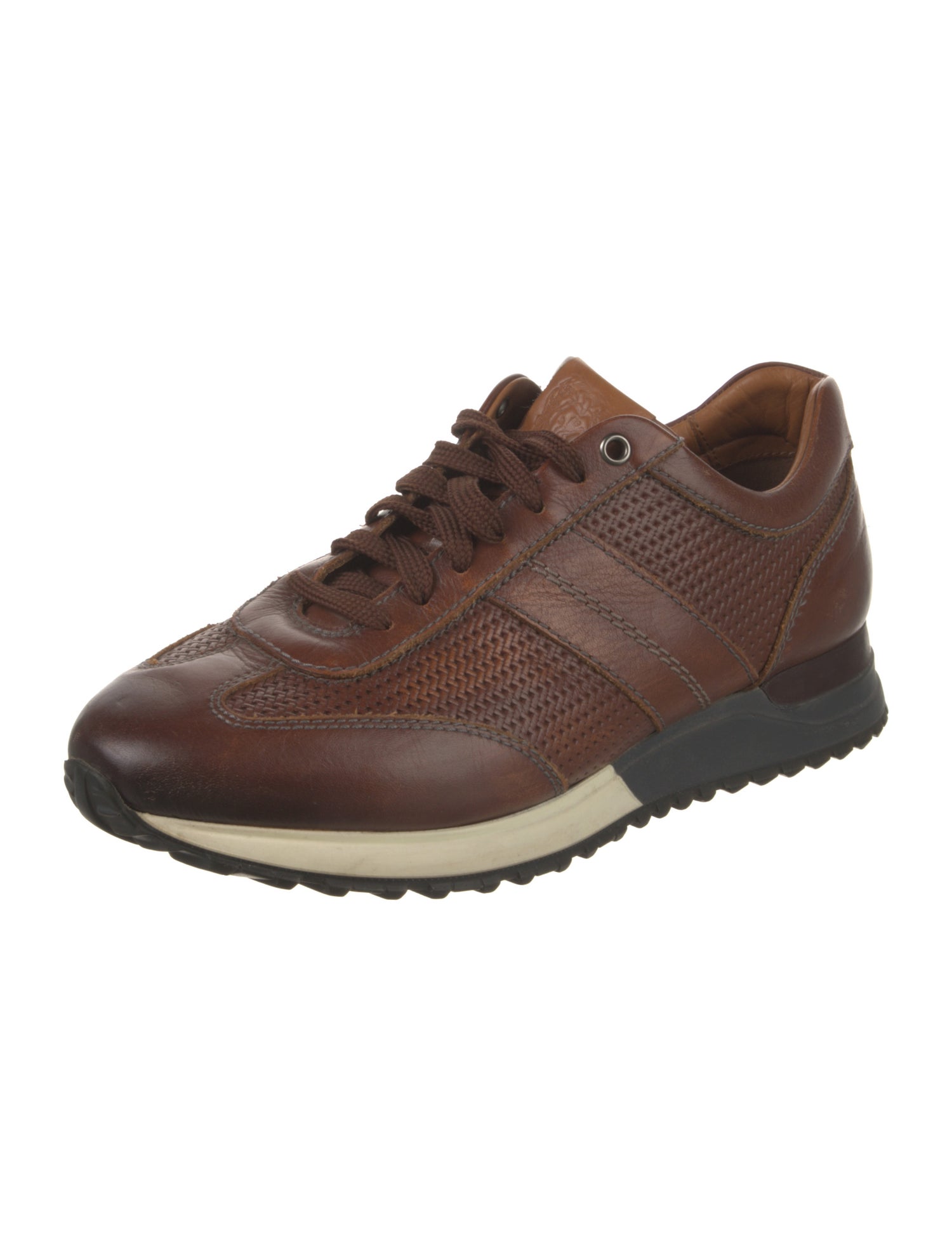 Bruno Magli Leather Colorblock Pattern Athletic Sneakers