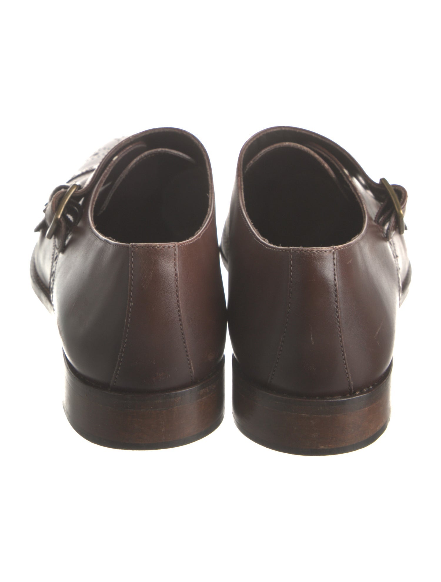 Bruno Magli Leather Lasercut Accents Monk Straps