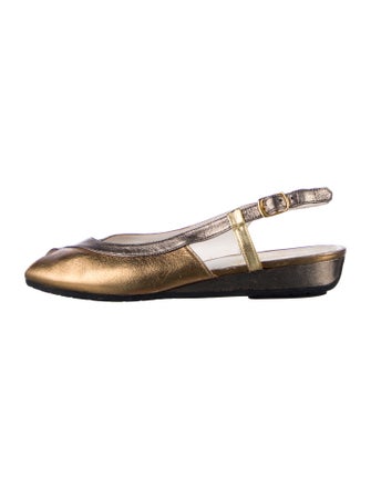 Bruno Magli Leather Colorblock Pattern Slingback Flats