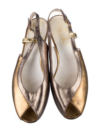 Bruno Magli Leather Colorblock Pattern Slingback Flats