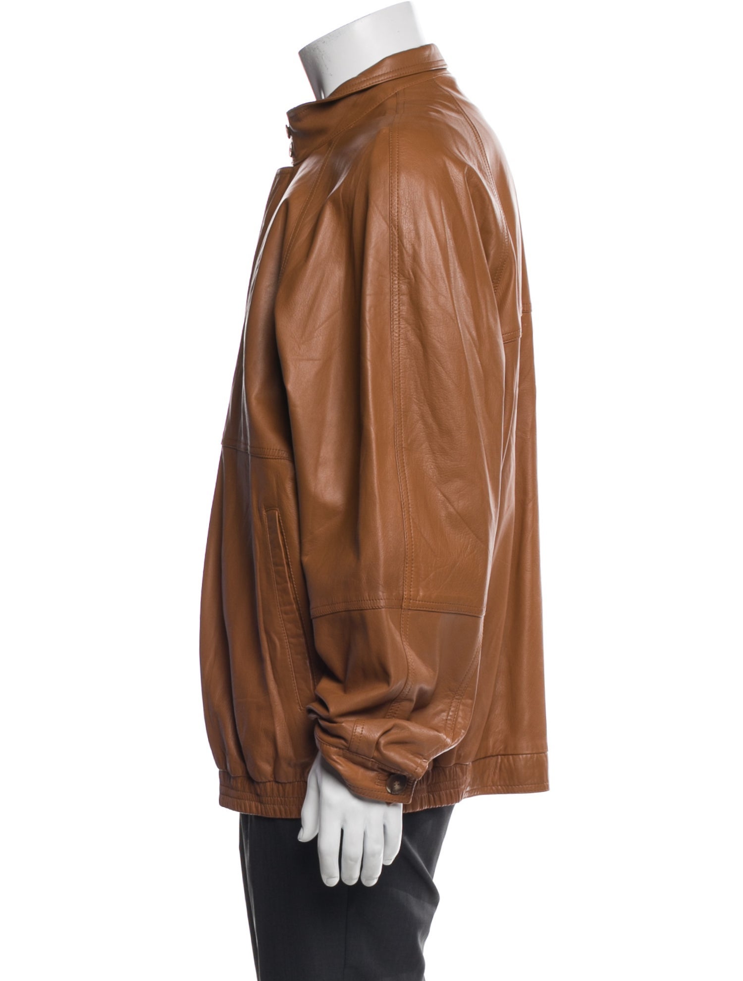 Bruno Magli Leather Windbreaker
