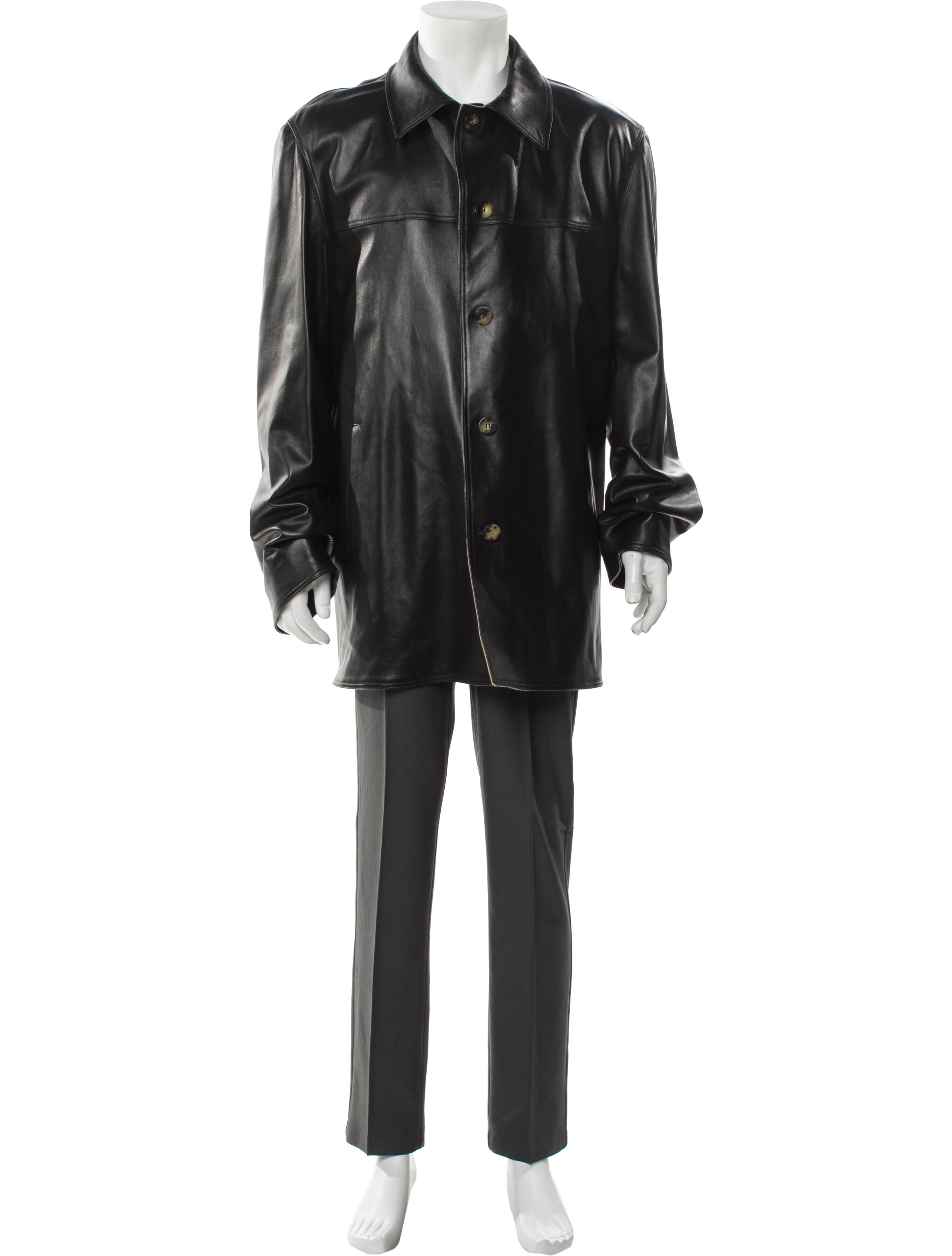 Bruno Magli Leather Coat