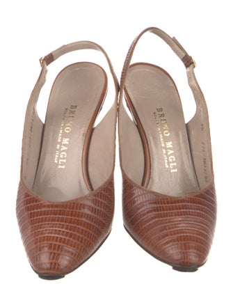 Bruno Magli Lizard Slingback Pumps