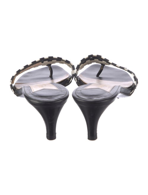 Bruno Magli Leather Lasercut Accents Slides