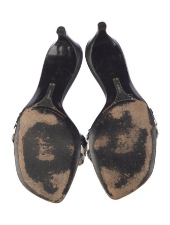 Bruno Magli Leather Lasercut Accents Slides