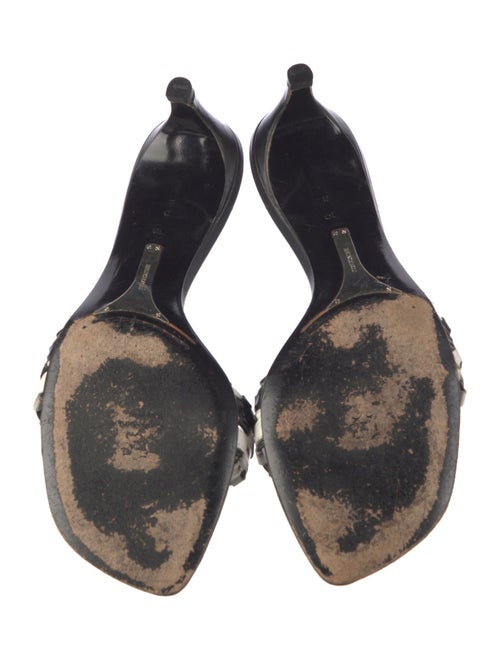 Bruno Magli Leather Lasercut Accents Slides