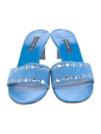 Bruno Magli Suede Studded Accents Slides