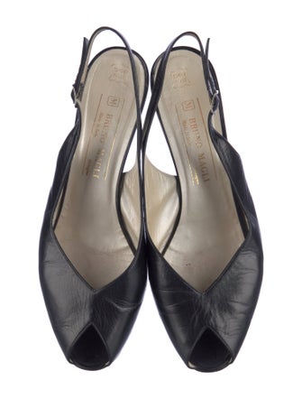 Bruno Magli Leather Crystal Embellishments Slingback Pumps