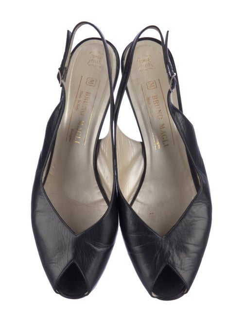 Bruno Magli Leather Crystal Embellishments Slingback Pumps
