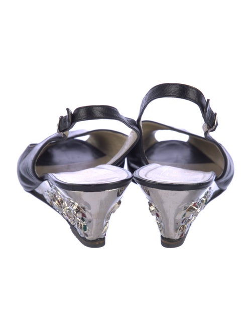 Bruno Magli Leather Crystal Embellishments Slingback Pumps