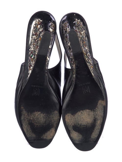 Bruno Magli Leather Crystal Embellishments Slingback Pumps