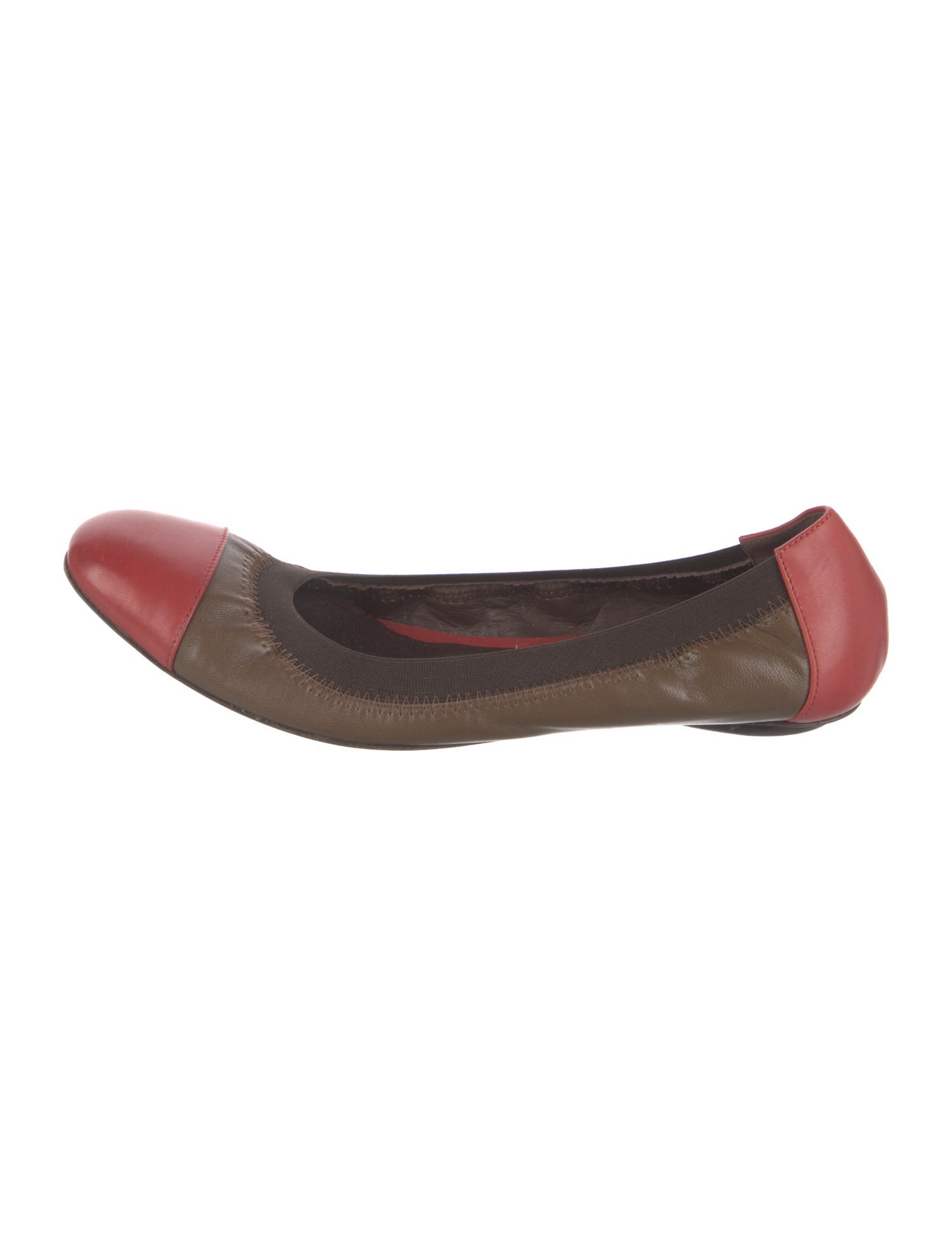 Bruno Magli Leather Colorblock Pattern Ballet Flats