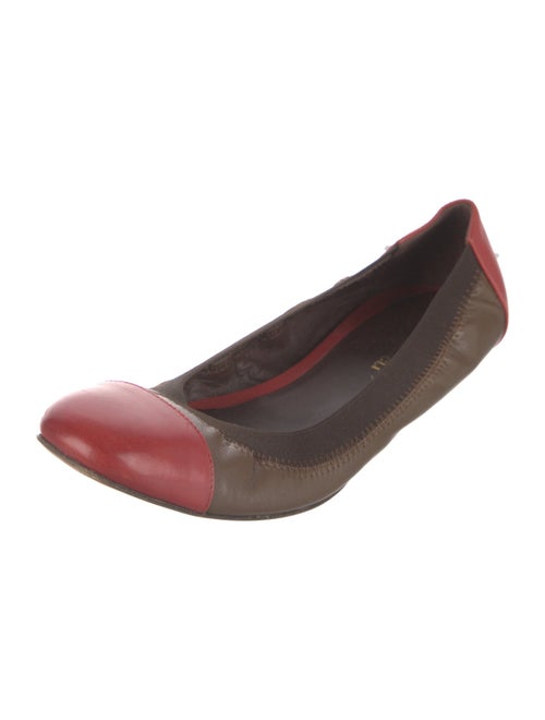 Bruno Magli Leather Colorblock Pattern Ballet Flats