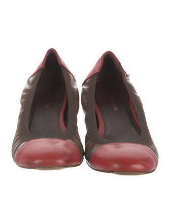 Bruno Magli Leather Colorblock Pattern Ballet Flats