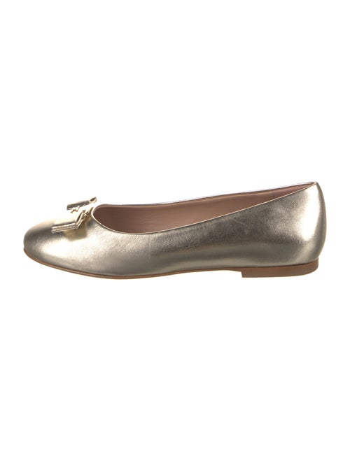 Bruno Magli Leather Bow Accents Ballet Flats