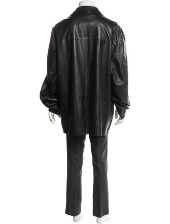 Bruno Magli Leather Trench Coat
