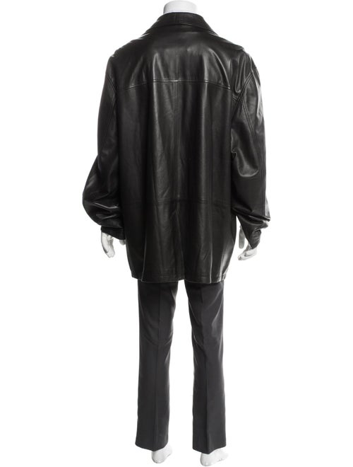 Bruno Magli Leather Trench Coat