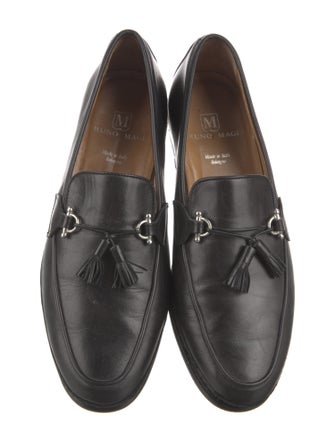 Bruno Magli Leather Tassel Accents Dress Loafers